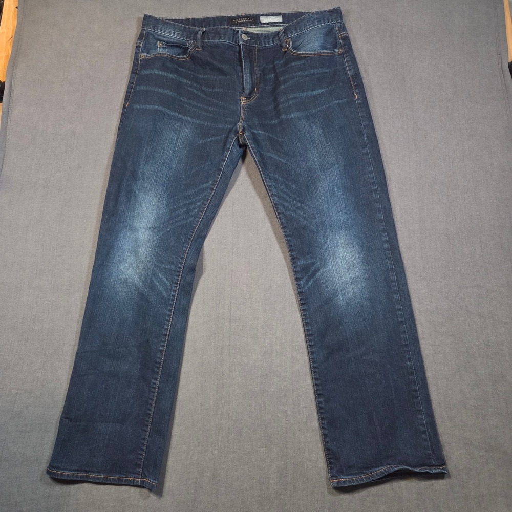 Aeropostale Slim Straight Jeans Mens 36x32 Dark Wash Blue Denim Pants